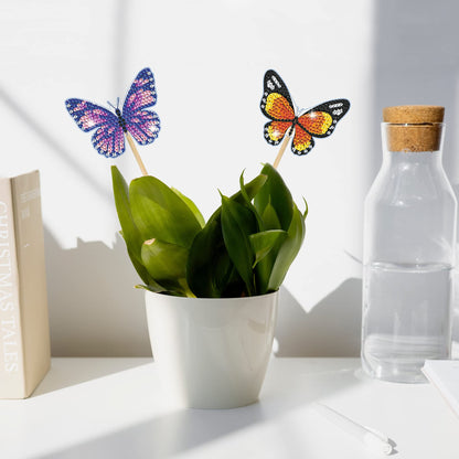 8 Pcs Butterfly Diamond Painting Kits, Diamond Art Kits for Garden Decor, Butterfly Stakes Diamond Art Kits for Adults, Crafts for Adults