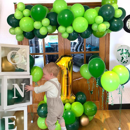 Green Balloons, 50pcs 12 Inch Different Shades Dark Green Balloons Green Latex Party Balloons for Patrick's Day Birthday Baby Shower Jungle Forest Themed Party Decoration