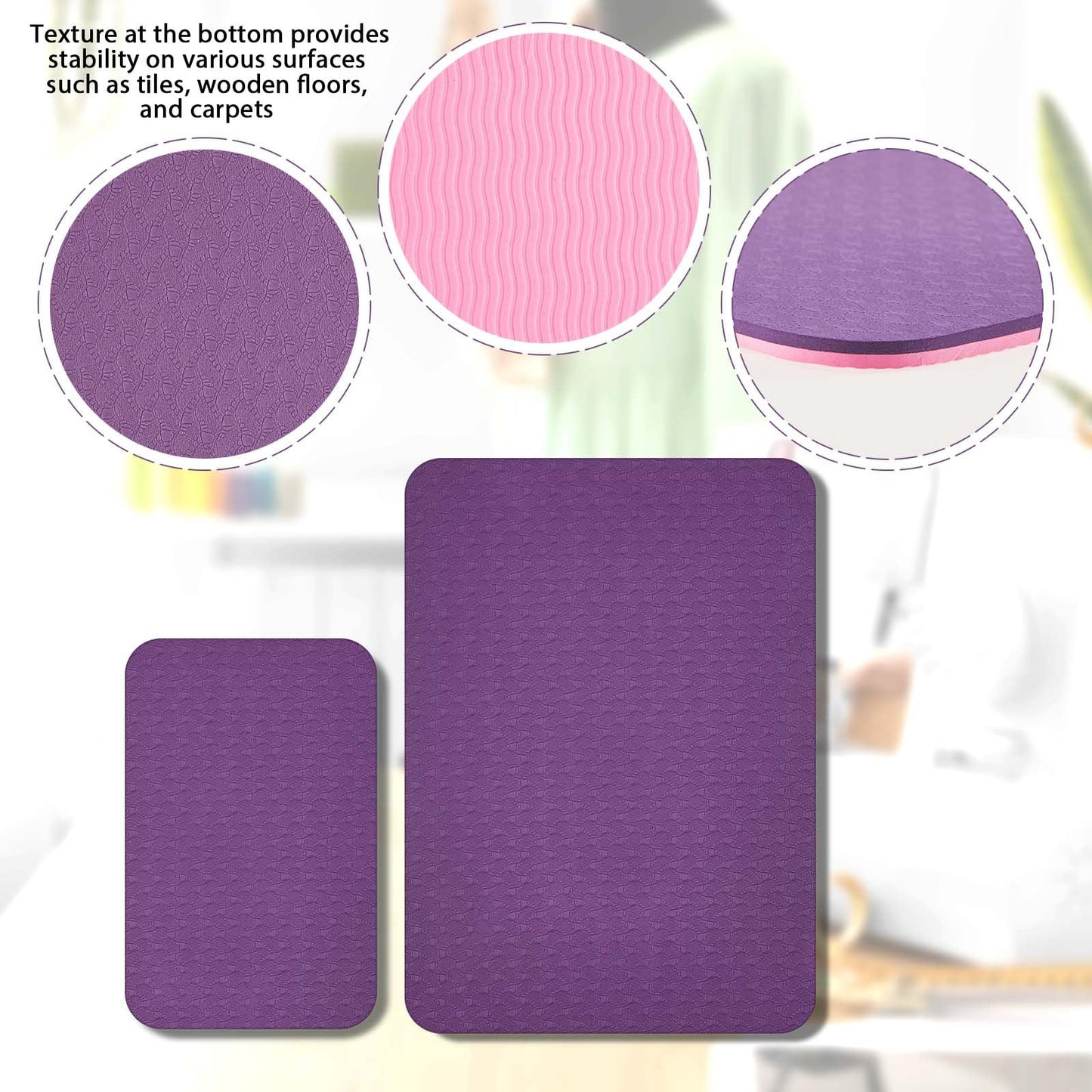 2 Pcs Sewing Machine Muffling Mat Pedal Sewing Mat Reduce Vibrations Noise No Slip Machine Accessories for Quilting(15" X 20" and 9" X 14",Pink Purple)