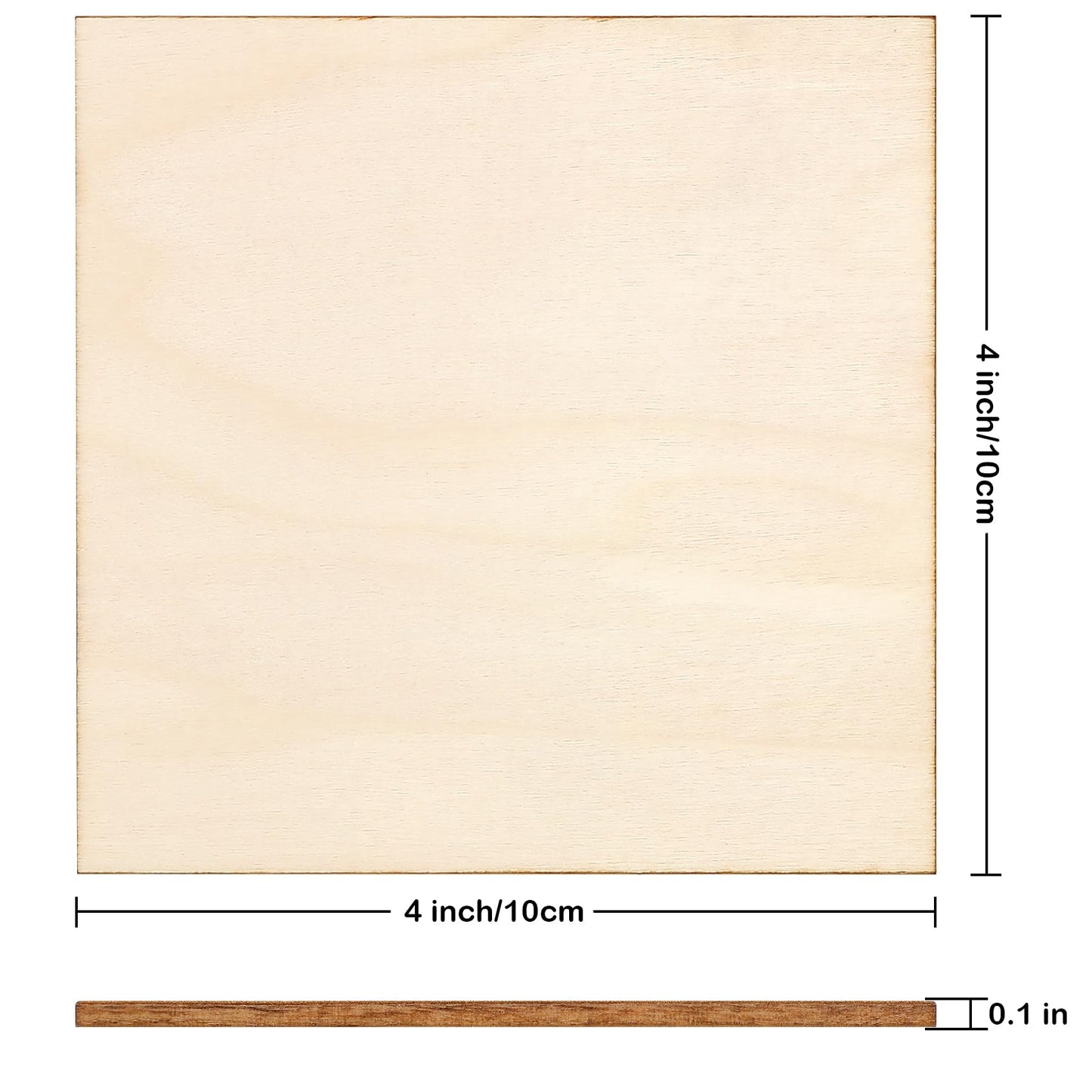 50PCS 4x4 Inch Wood Squares Unfinished Square Wood Pieces for Crafts,Painting, Writing, DIY Supplies, Engraving and Carving, Home Decorations (4x4 Inch 50Pcs)