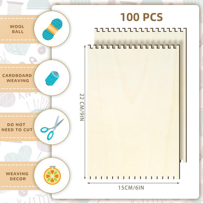 18 Pcs Beginners Wooden Loom Notched Weaving Loom Basket Weaving Tools for Kids Adult Art Craft Activity Jewelry Motor Skills Crochet Knitting Sewing Teaching Educational, 6 x 9 in