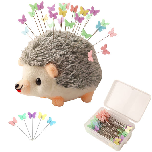 Shaped Pin Cushion Sewing Kit with 100 Colored Pins