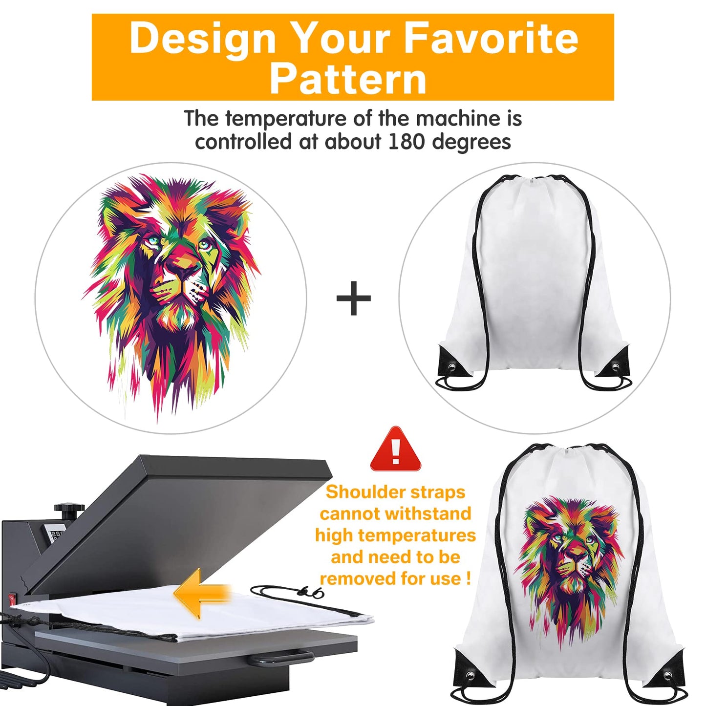 30 Pcs Blank Sublimation Drawstring Bags Drawstring Backpack Bulk Heat Press Reusable Polyester Sublimation Bags Cinch Sackpack for Gym Sport DIY Craft, White