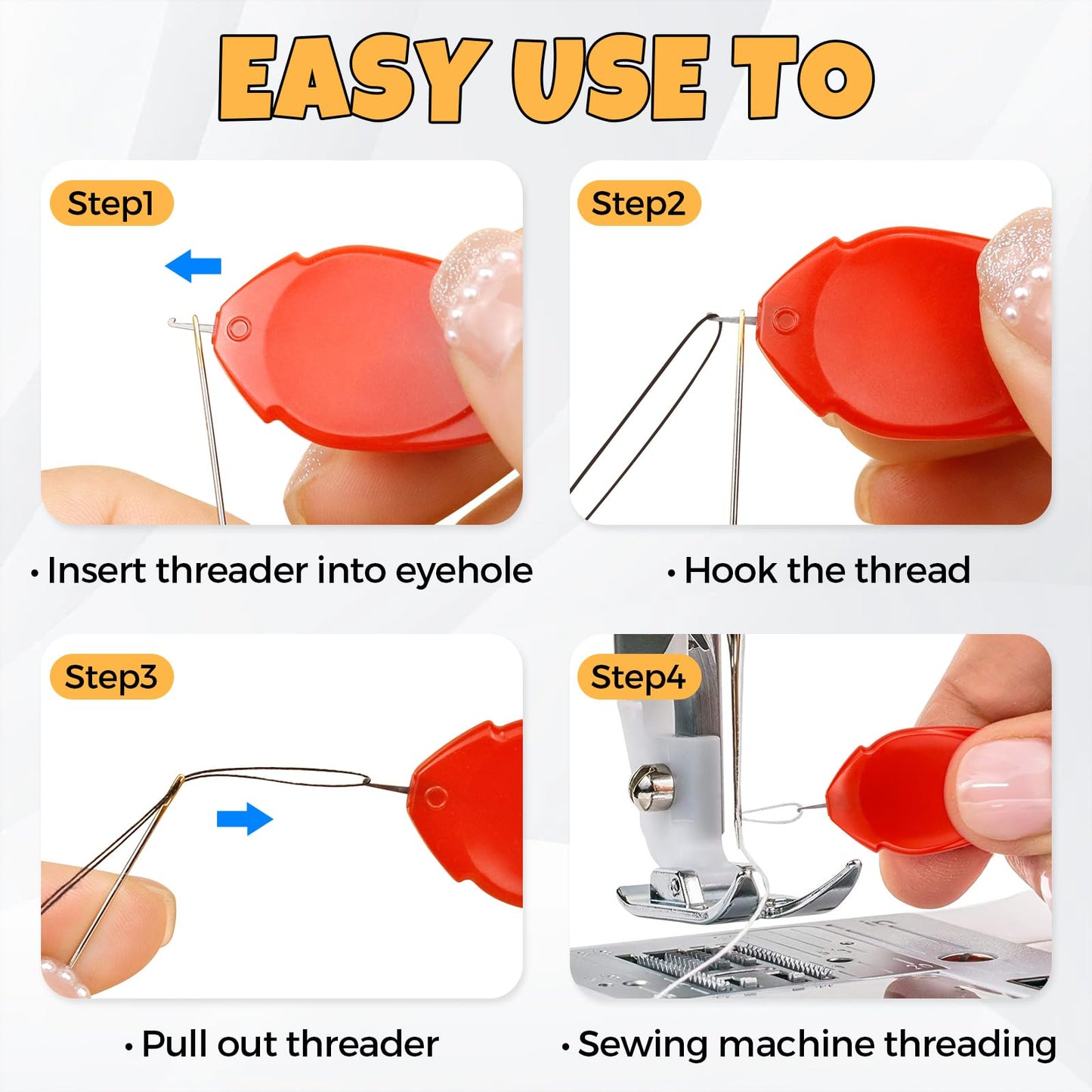 30-Count Premium Hand Sewing Needles, 6 Sizes Embroidery Needles Kit with Threaders for Hand Sewing Crafts,Large Eye Sewing Needle Kit for Art and Craft Projects