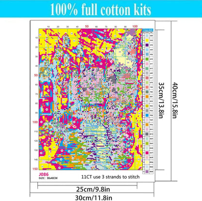 Gnome Stamped Cross Stitch Kits - Succulents Needlepoint Counted Cross Stitch Kits for Beginners Adults Patterns Dimensions Needlecrafts Embroidery Kits Arts and Crafts