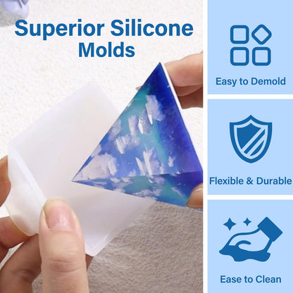 Epoxy Resin Kits and Molds Complete Set, 16oz Resin Art Kit with Silicone Molds, Pigment, Dried Flowers, Crafts for Adults, Beginners, Art Supplies for DIY Lovers, DIY Gift for Women