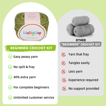 Crochet Kit for Beginners - 8 Flower Bookmarks Knitting Kit w/Step-by-Step Video Tutorials & Soft Yarn, Hook - Wobbles DIY Art Craft Kit for Adults Kids, Birthday Gifts for Women Girls Teen