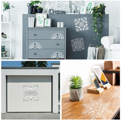 16 Pcs (6 x 6 Inch) Reusable Stencils, Mandala Stencils Mandala Dot Painting Templates Stencil for DIY Painting Art Scrapbook