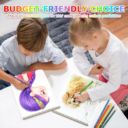 9" x 12" Sketch Book, 2-Pack 50 Sheets Spiral Bound Art Sketchbook, Acid Free Artist Drawing Book Paper, Art Supplies for Adults Kids, Craft Activities, Sketch Paper for Drawing Coloring Sketching