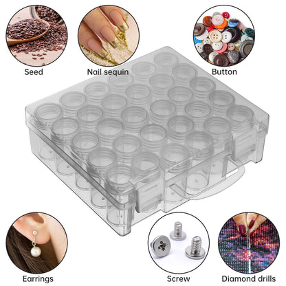 Bead Organizer, Bead Containers, 30 Grids Diamond Painting Storage Containers Clear Bead Organization Diamond Painting Accessories Small Storage Container for Beads Seeds Glitter Rhinestones (1 Pack)