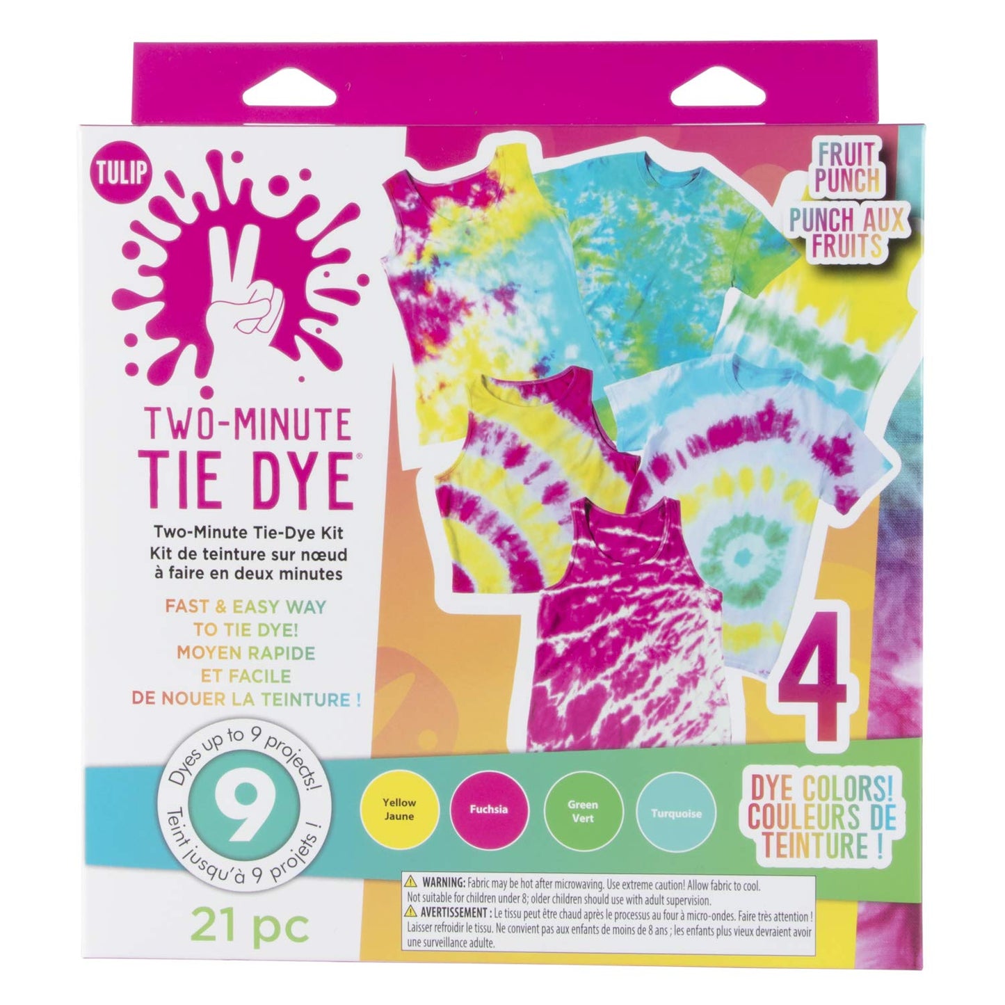 One-Step Tie-Dye Kit Tulip Fabric Dye Kits 43189 Fdy Multi 2 Min Fruit Punch, 4 Color, As Detailed, 6 Ounce (Pack of 1)
