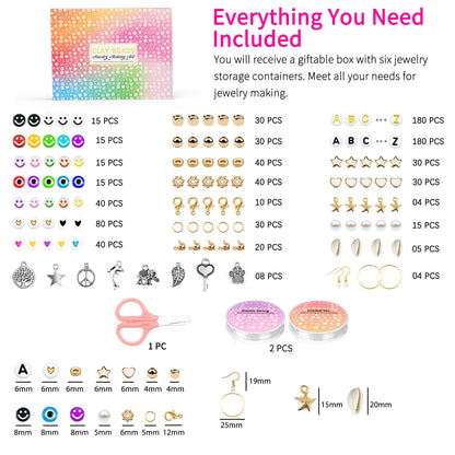 20,000 Pcs Clay Beads Bracelet Making Kit, 120 Colors 6 Boxes Polymer Beads Spacer Heishi Beads & Jewelry Kit with Pendant Charms Elastic Strings, Crafts Gift for Kids Adults1