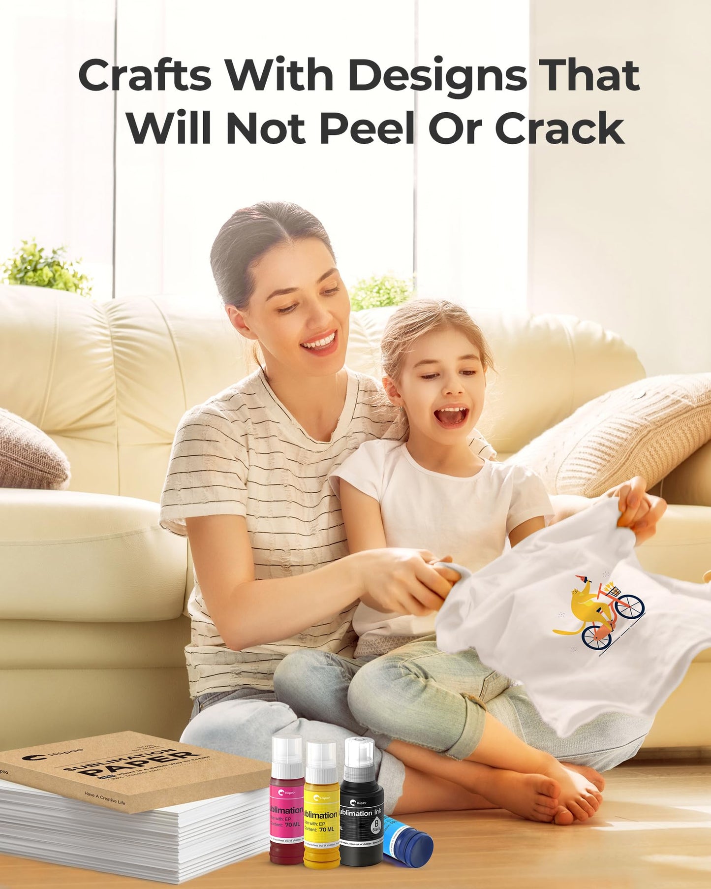 Sublimation Ink Refilled Bottles Compatible for ET2400 ET2720 ET2760 ET2750 ET4800 ET-2800 ET-2803 ET-2850 Inkjet Printers Heat Press Transfer on Mugs T-Shirts