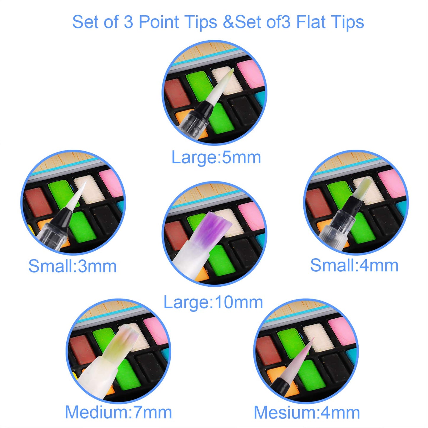 12 PCS Watercolour Brush Pens, Refillable Ink and Water Brush Pens for Paints, Artists, Painting, Calligraphy