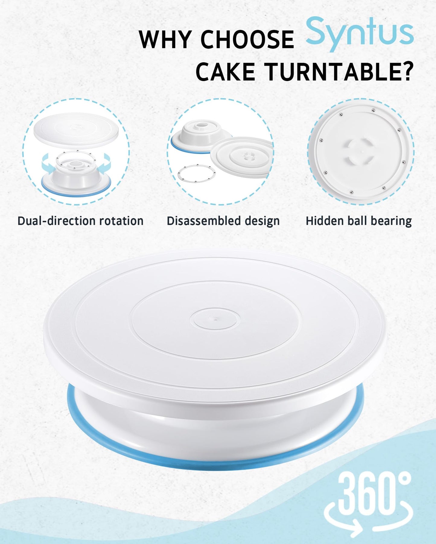 65 PCs Cake Decorating Kit with Cake Stand Turntable, Cake Baking Supplies 30+1 Piping Bags, 24 Piping Tips, Offset & Straight Spatulas, 3 Scrapers, Leveler, 2 Couplers & 1 Tips Brush