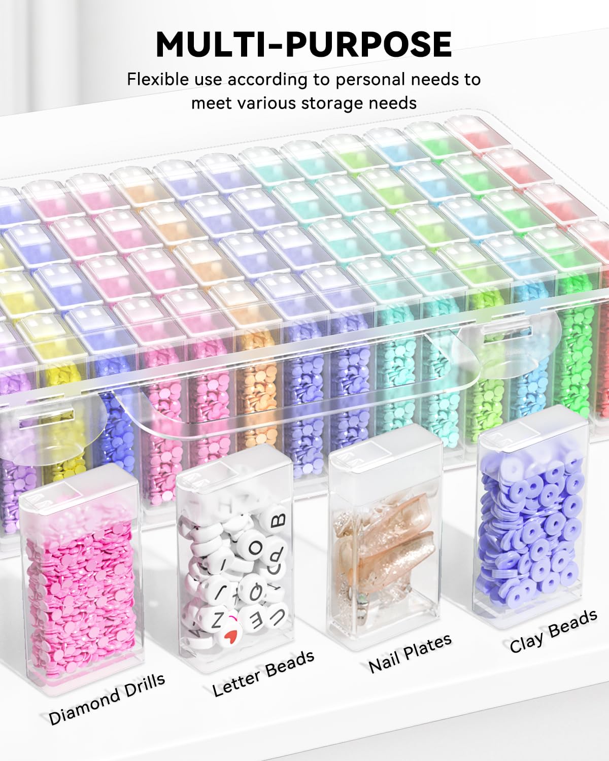 Diamond Painting Storage Containers, Diamond Art Portable Bead Storage Organizer 64 Gird Diamond Painting Accessories (Storage Box)