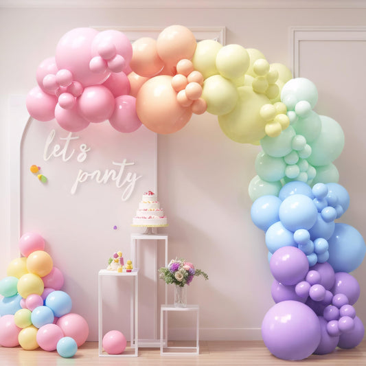140PCS Pastel Rainbow Balloon Arch Garland Kit - Balloon Arch Kit-Birthday Balloons, Globos para Decoracion de Fiestas | Ideal for valentines day Baby Shower Party Decorations
