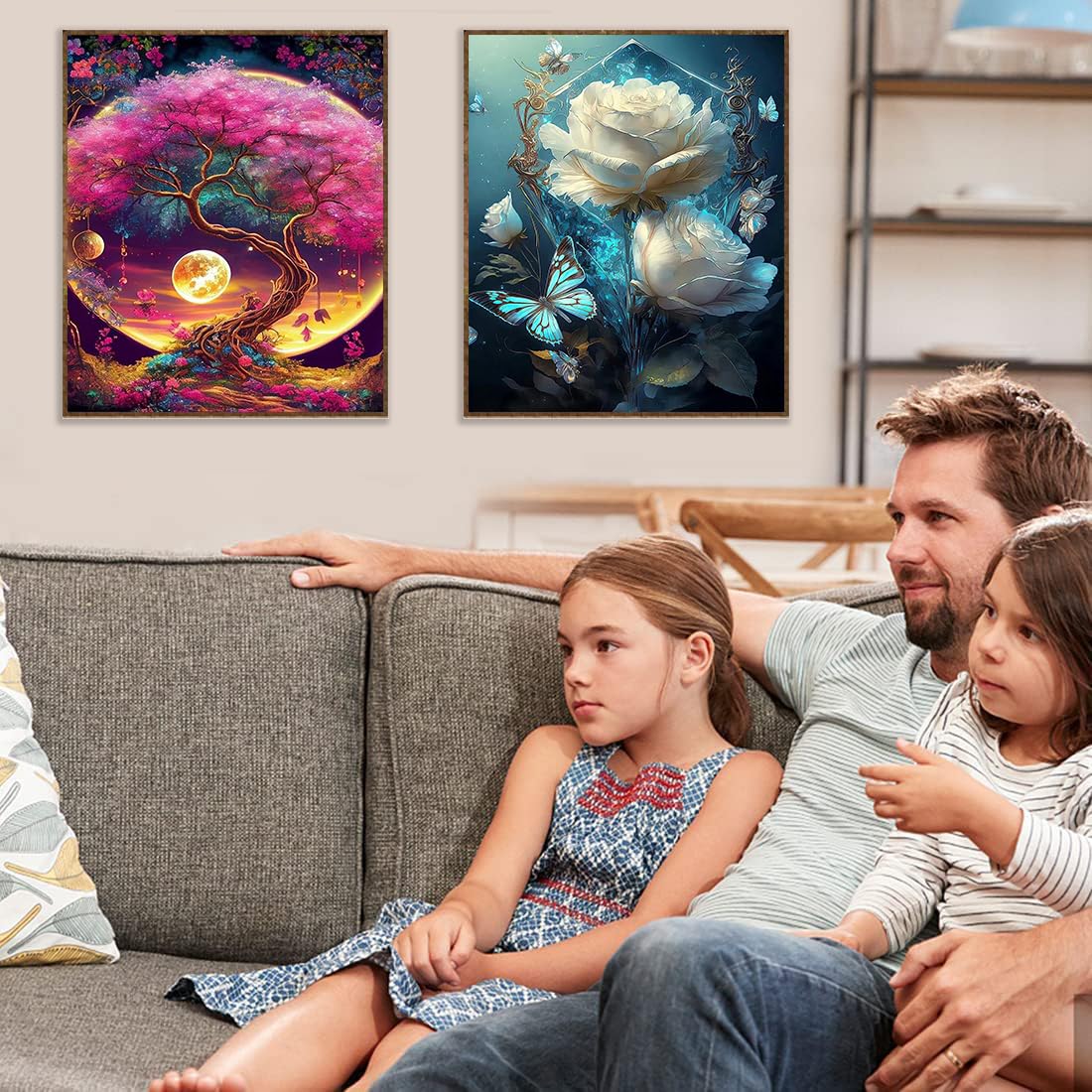 Flower Stamped Cross Stitch Kits - Counted Cross Stitch Kits for Beginners Adults,11 CT Patterns Dimensions Embroidery Kits Arts Craft Kits,for Gift and Home Decor 12 x 16in