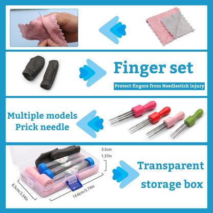 63PCS Needle Felting Kit, Needle Felting Tools,Wool Needle Felting Supplies with Needles Felting Needles, Wooden Handle, Needle Felting Tools, Perfect for DIY Felting Wool Projects