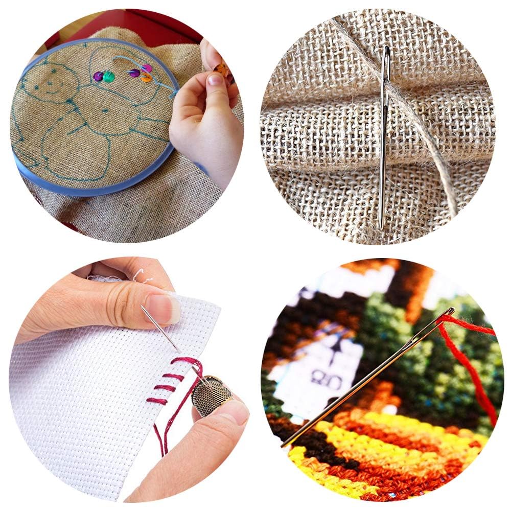 Large-Eye Blunt Needles, Stainless Steel Yarn Knitting Needles, Sewing Needles, Crafting Knitting Weaving Stringing Needles,Perfect for Finishing Off Crochet Projects (9 Pieces)