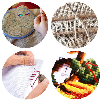 Large-Eye Blunt Needles, Stainless Steel Yarn Knitting Needles, Sewing Needles, Crafting Knitting Weaving Stringing Needles,Perfect for Finishing Off Crochet Projects (9 Pieces)