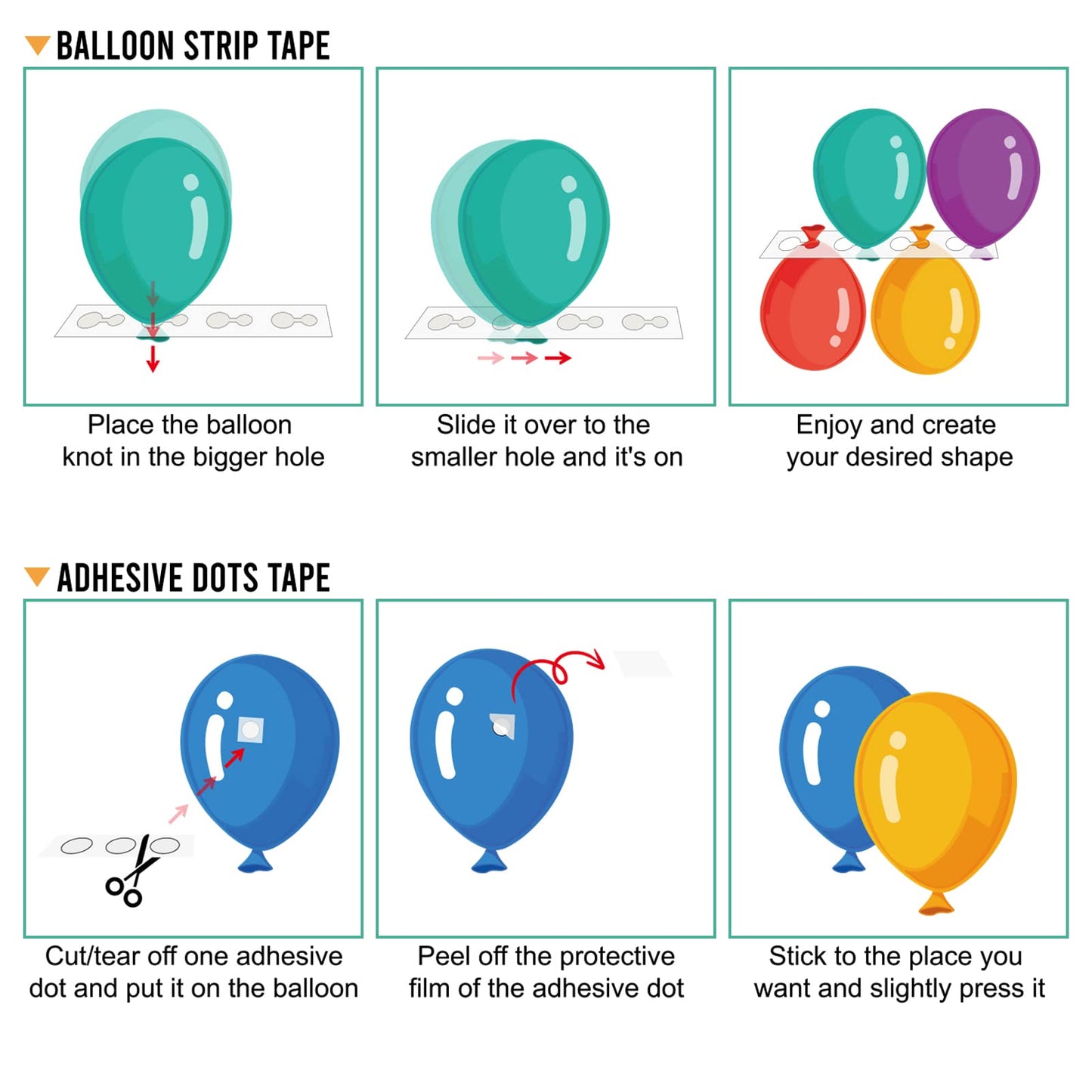 Balloon Arch Kit, 82ft Easy DIY Balloon Decorating Garland Strip and 500Pcs Glue Point Dots Tape for Balloon Arch, Decorations Making