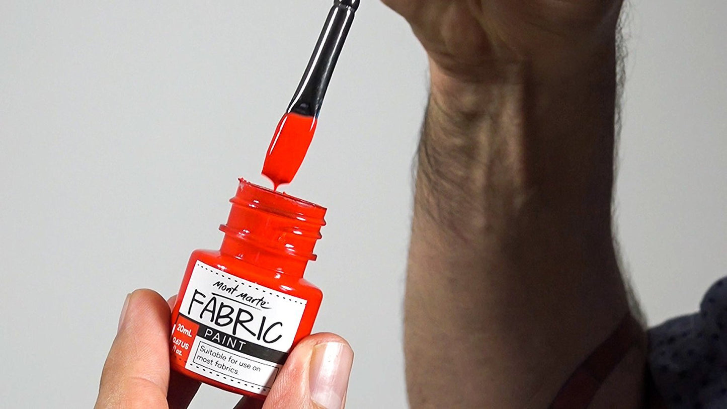 Permanent Fabric Paint Set 8 x 20ml Vivid Colours for Textile, Fabric, T-Shirt, Canvas, Wood, Ceramic, Glass