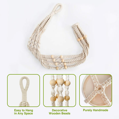 Handmade Macrame Plant Hanger, Perfect Plant Hanger Indoor for a Trendy Boho Home Decor, Ideal Hanging Plant Holder for All Your Favorite Greenery(Set of 2, 35 Inch, Ivory)