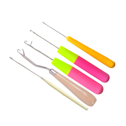 5 Different Sizes Latch Hook Crochet Needle Set Hair Crochet Hook Tools for Hair Braiding, Scarf & Rug Making and Crafts DIY