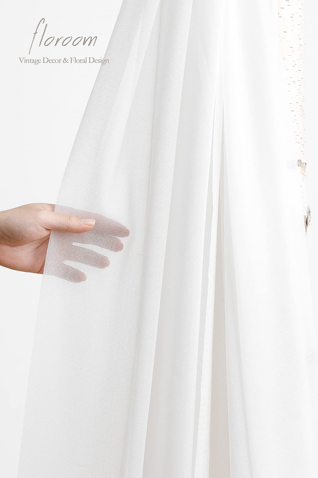 Wedding Arch Draping Fabric 2 Panels 20Ft White Chiffon Fabric Drapes Arbor Drapery Wedding Ceremony Reception Swag Decorations