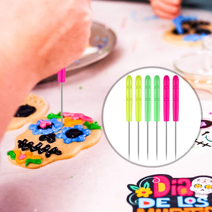 15 Pieces Cake Decorating Tool Set Include Cookie Decoration Brushes Cookie Scriber Needles Sugar Stir Needles Elbow and Straight Tweezers for Biscuit Cake Fondant Decor Supplies(Blue)