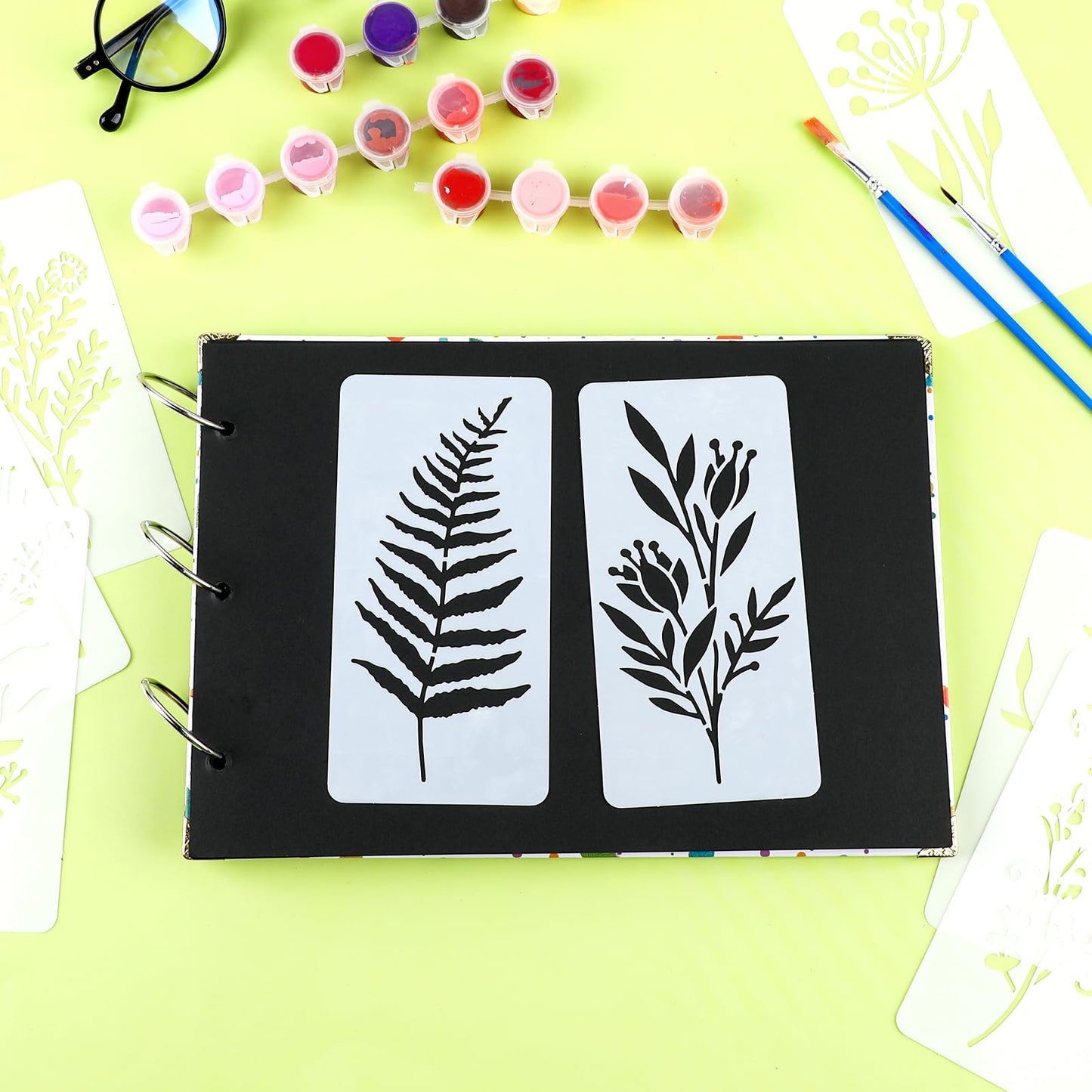 Stencils for Painting on Wood, Reusable Flower Stencils Painting Crafts Templates Drawing Stencil for Painting on Wood, Wall, Furniture(18)