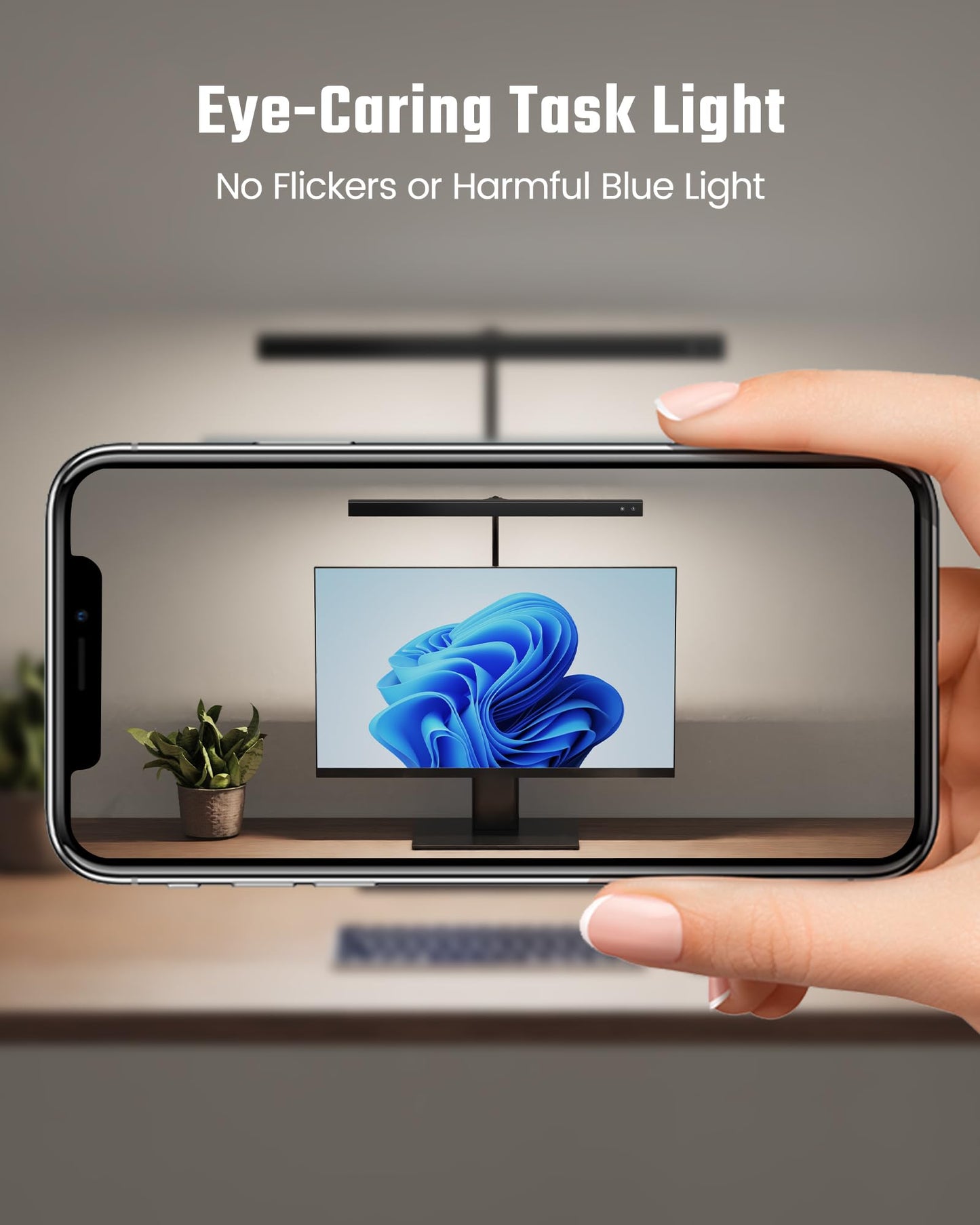 LED Desk Lamp for Office Home, Eye-Caring Desk Light with Adjustable Gooseneck, 12W Touch Control Dimmable Brightness, Architect Clamp Lamp with USB Adapter for Reading Study Workbench