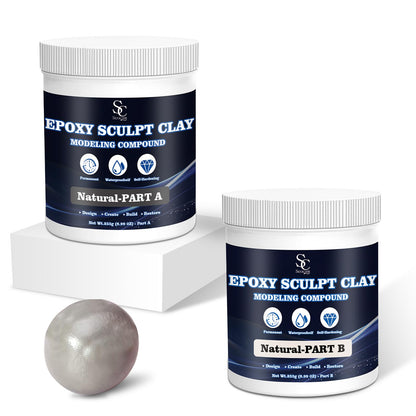 Epoxy Putty Sculpt Clay, 2 Part A & B for Sculpting, Modeling, Building, and Repairing, 2 Pound, Natural