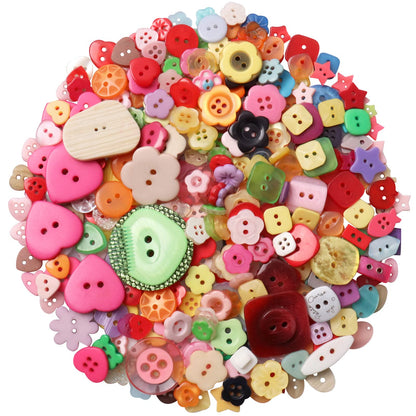 Buttons Resin Buttons 2 and 4 Holes Assorted Buttons for Sewing Crafts DIY Projects Button Painting Craft Buttons (Multiform)