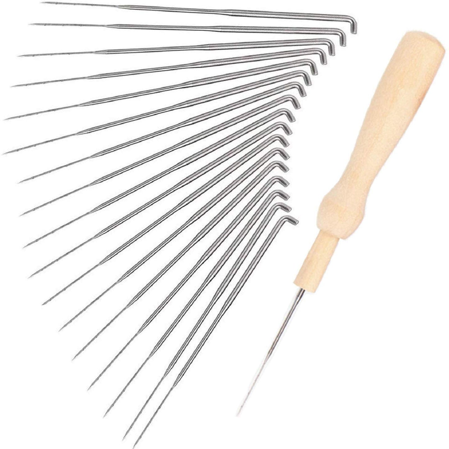 30 Pcs Needle Felting Kit, Wool Felting Needles, 3 Sizes: 3.58/3.39/3.07 inch, Grey, Sharp Point, Iron Material