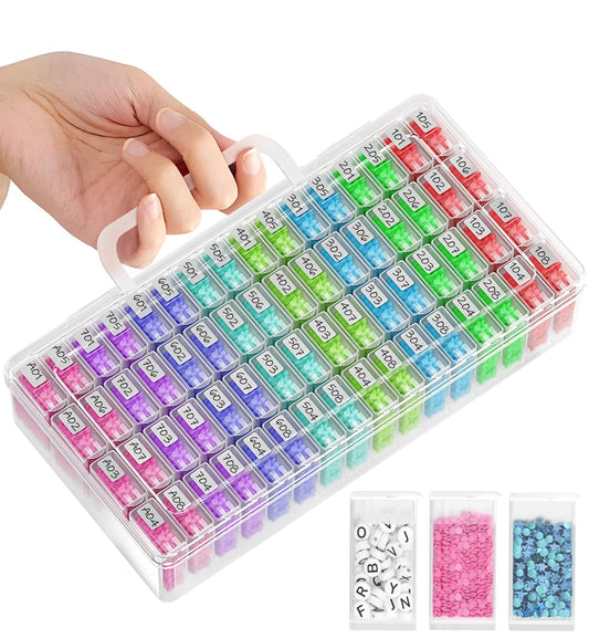 Diamond Painting Storage Containers, Diamond Art Portable Bead Storage Organizer 64 Gird Diamond Painting Accessories (Storage Box)