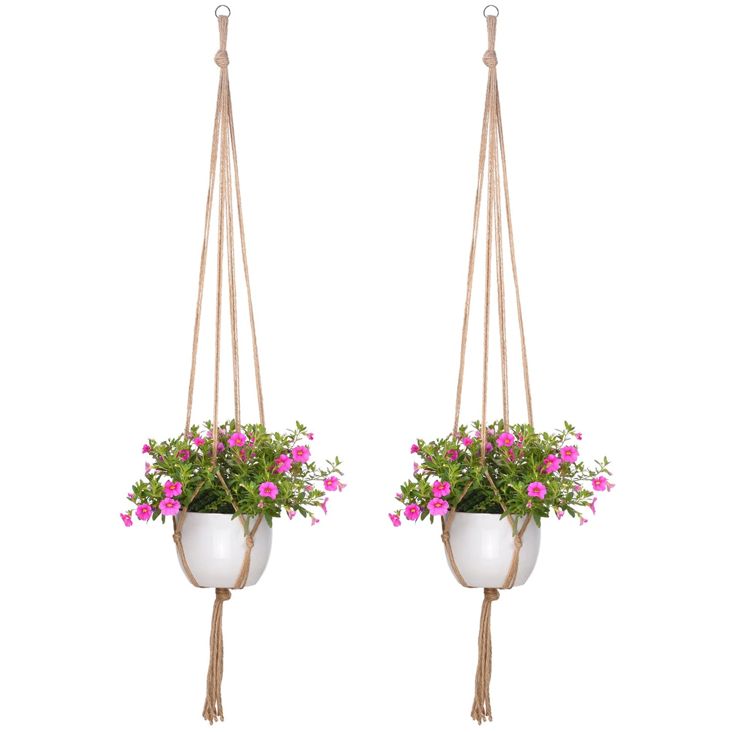 2 Pack 48 Inches Large Macrame Plant Hanger Rope to Hang Flower Pot Plant Holder for Indoor Outdoor Decorations, 4 Legs