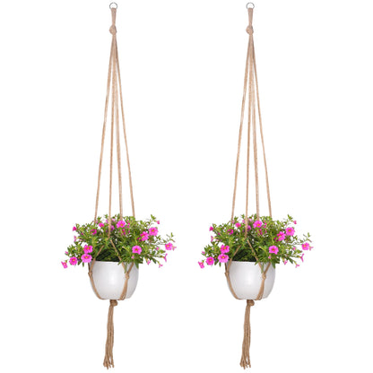 2 Pack 48 Inches Large Macrame Plant Hanger Rope to Hang Flower Pot Plant Holder for Indoor Outdoor Decorations, 4 Legs