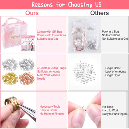 300Pcs Charm Bangle Bracelets Making Kit with Expandable Bangles, Charms, Jump Rings and Pliers for Jewelry Making Bangle Bracelets (with Gift Box and Tools)