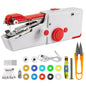 Handheld Sewing Machine, Mini Electric Portable Device for Quick Stitching, Beginners, DIY, Fabrics, Clothes, Home and Travel, White