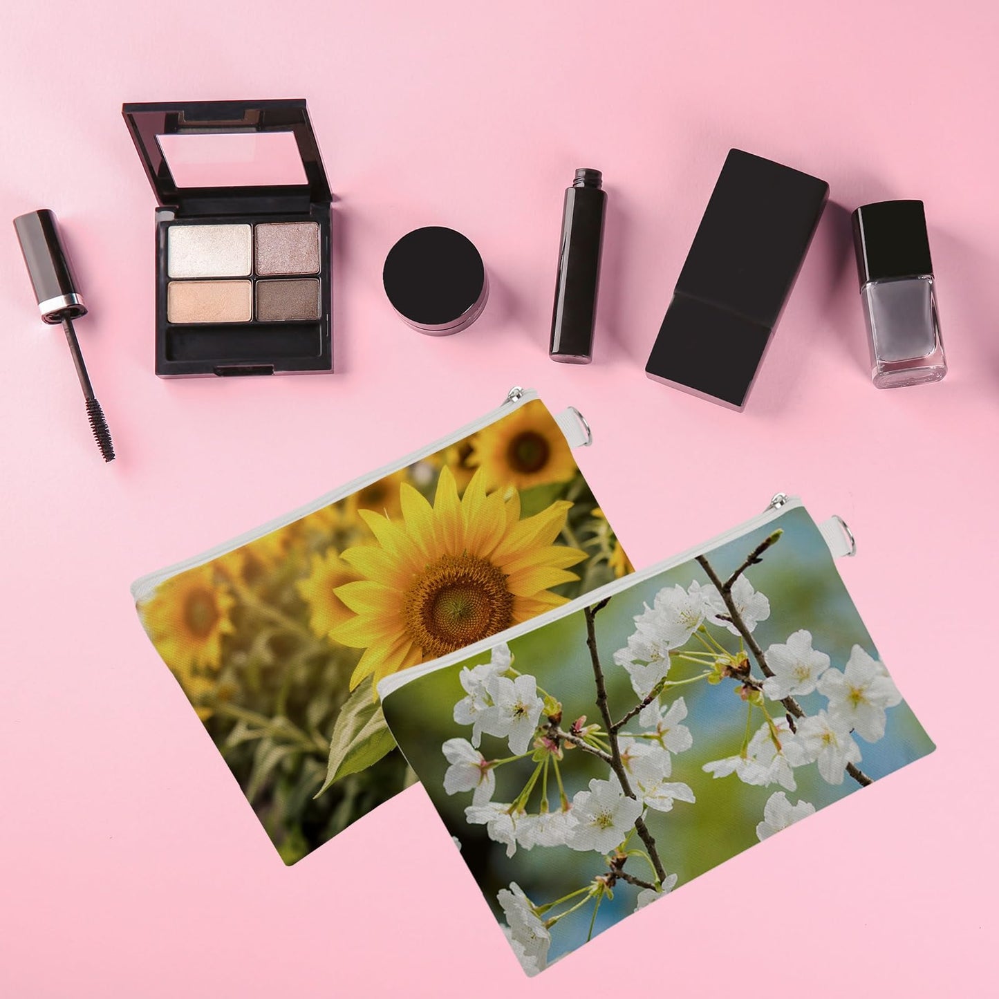 30 pcs Sublimation Blanks Makeup Bags Bulk,canvas White Bag,polyester tote bags for sublimation DIY Craft