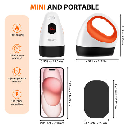 Mini Heat Press, Heat Transfer Machine, Constant Temp Control, Insulated Safety Base, Fits for Crafts, T-Shirt, Hat, Cap, Pillows (White Orange)