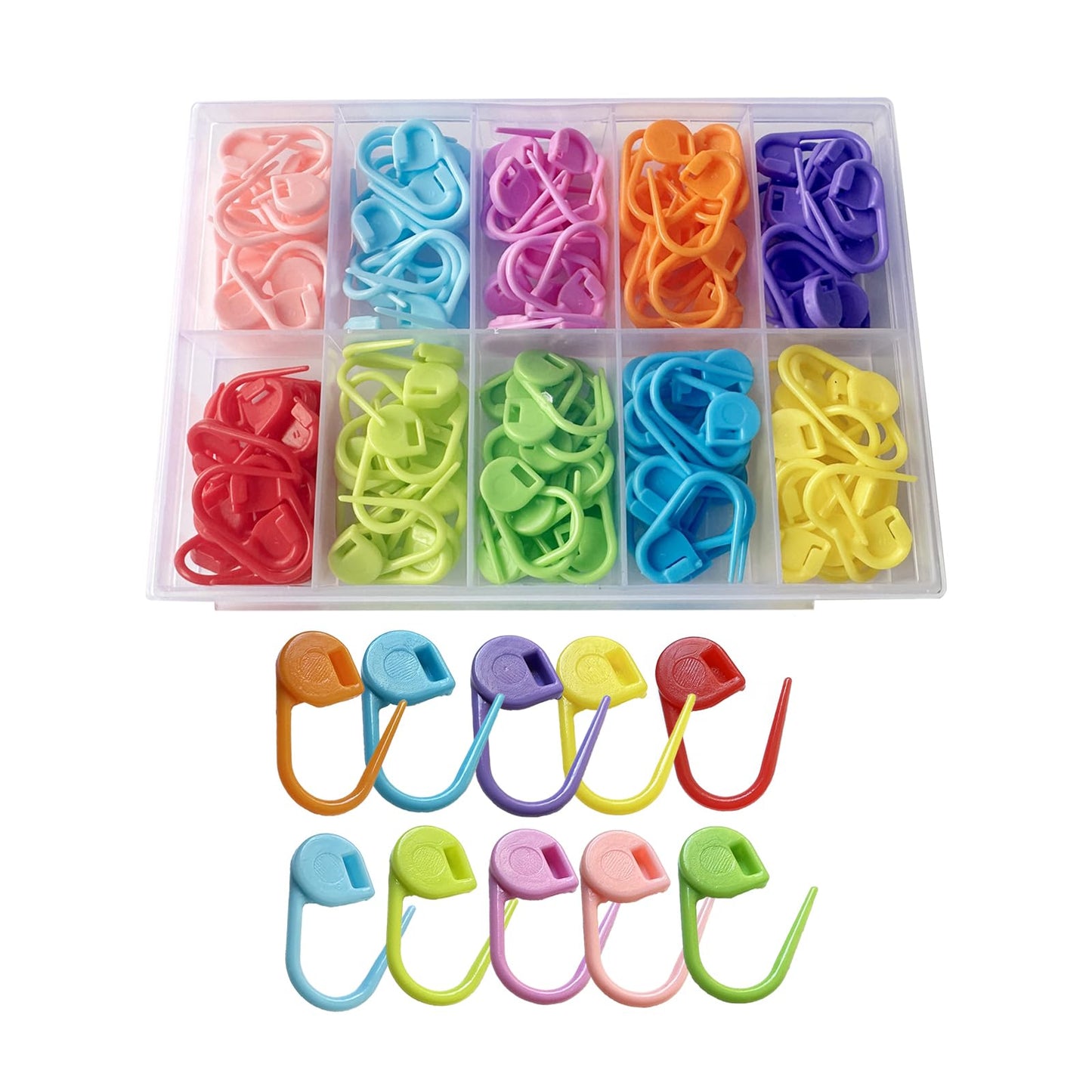 150 Pieces Knitting Crochet Locking Stitch Markers Stitch Needle Clip Counter 10 Colors (Color Ship Randomly)