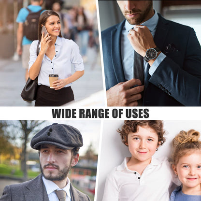 100 Pcs Black Resin Sewing Buttons, 4-Hole Craft Suit Coat Shirt Buttons, 5 Sizes, Round Mixed, with Compartment Storage Box, Suitable for Sewing, DIY and Holiday Decoration