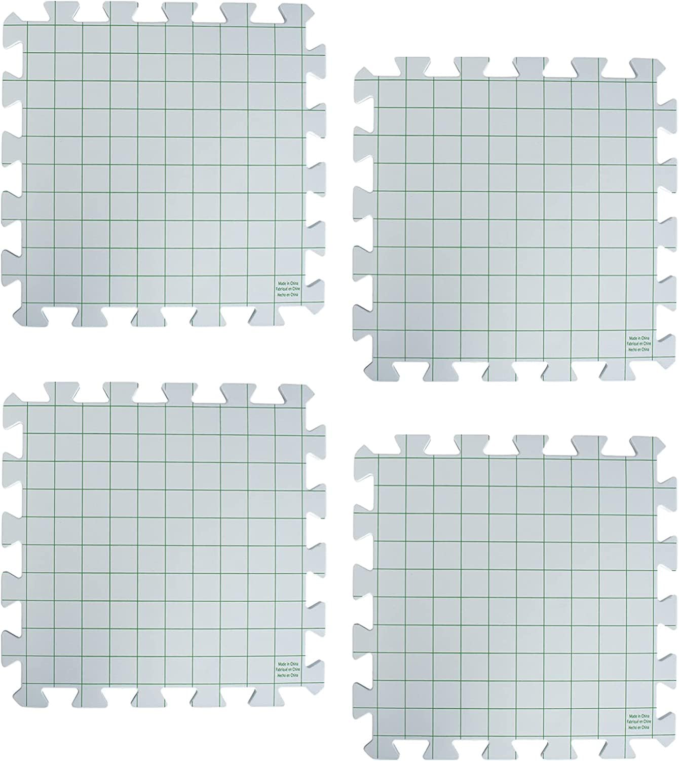 Interlocking Needlepoint, Knitting, and Crochet Blocking Boards, 12'' W x 12'' L, White, 4 Pc