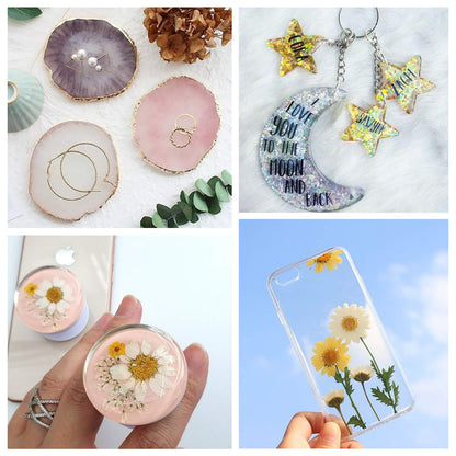 Epoxy Resin, 32OZ Epoxy Resin Crystal Clear, Not-Yellowing No-Bubble, Self Leveling Easy-Pour Easy Mix 1:1 Casting Kit & Coating for DIY Jewelry Making, Art Resina Clear Crafts, Molds, River Tables