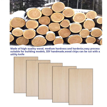 Unfinished Basswood Sheets, 25 Pcs - 1/16" Thick, Perfect for DIY Projects, Painting, Drawing, Laser, Wood Engraving, Wood Burning & CNC Cutting (150x100x1.5mm)