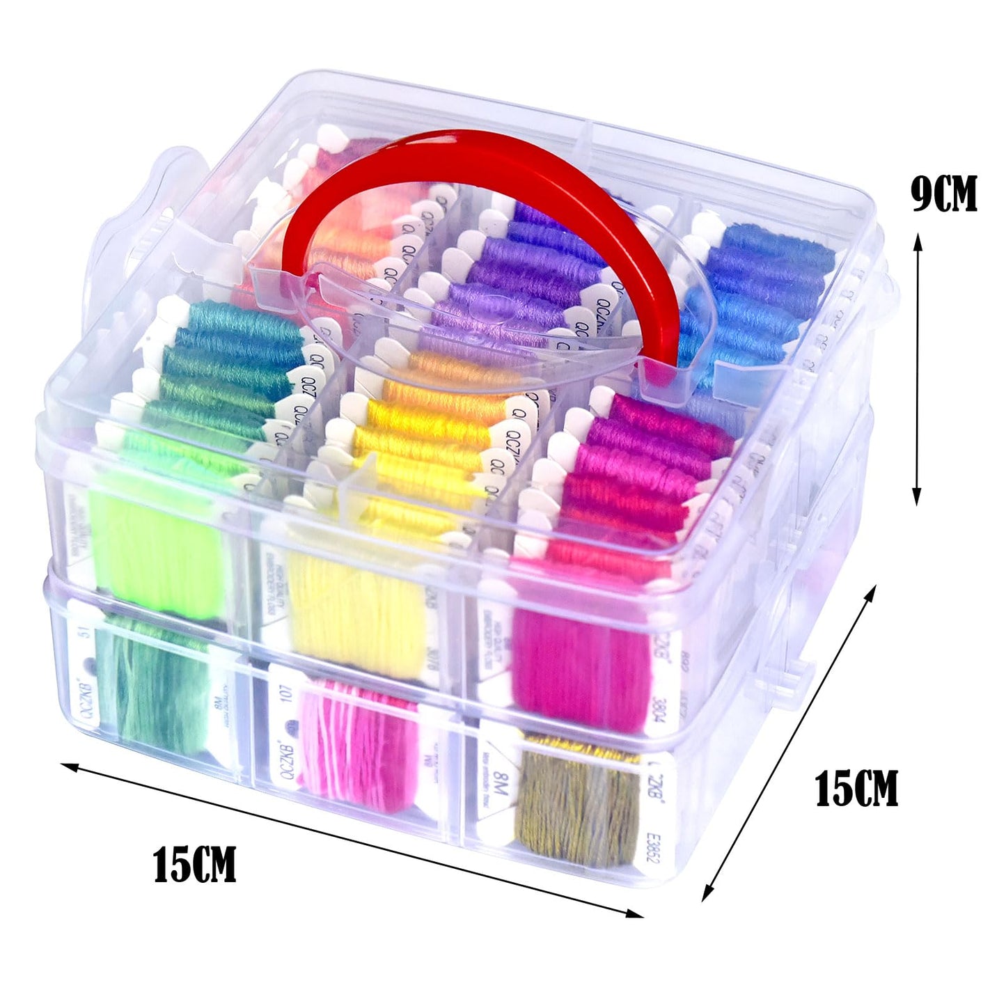 188 Embroidery Floss Set Including Cross Stitch Threads Friendship Bracelet String with 2-Tier Transparent Box, Floss Bobbins and Cross Stitch Kits