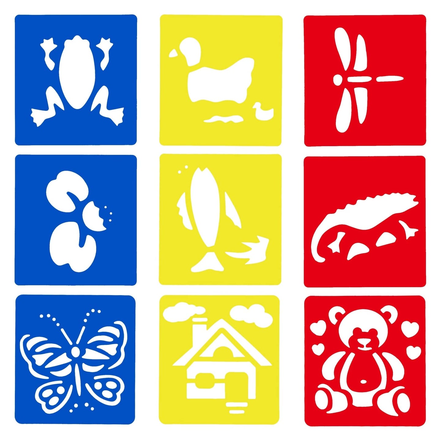 54 Pack Drawing Stencils, Hollow Out Drawing Templates, Plastic Animal Stencils for Craft Projects (5.6 x 6 in)